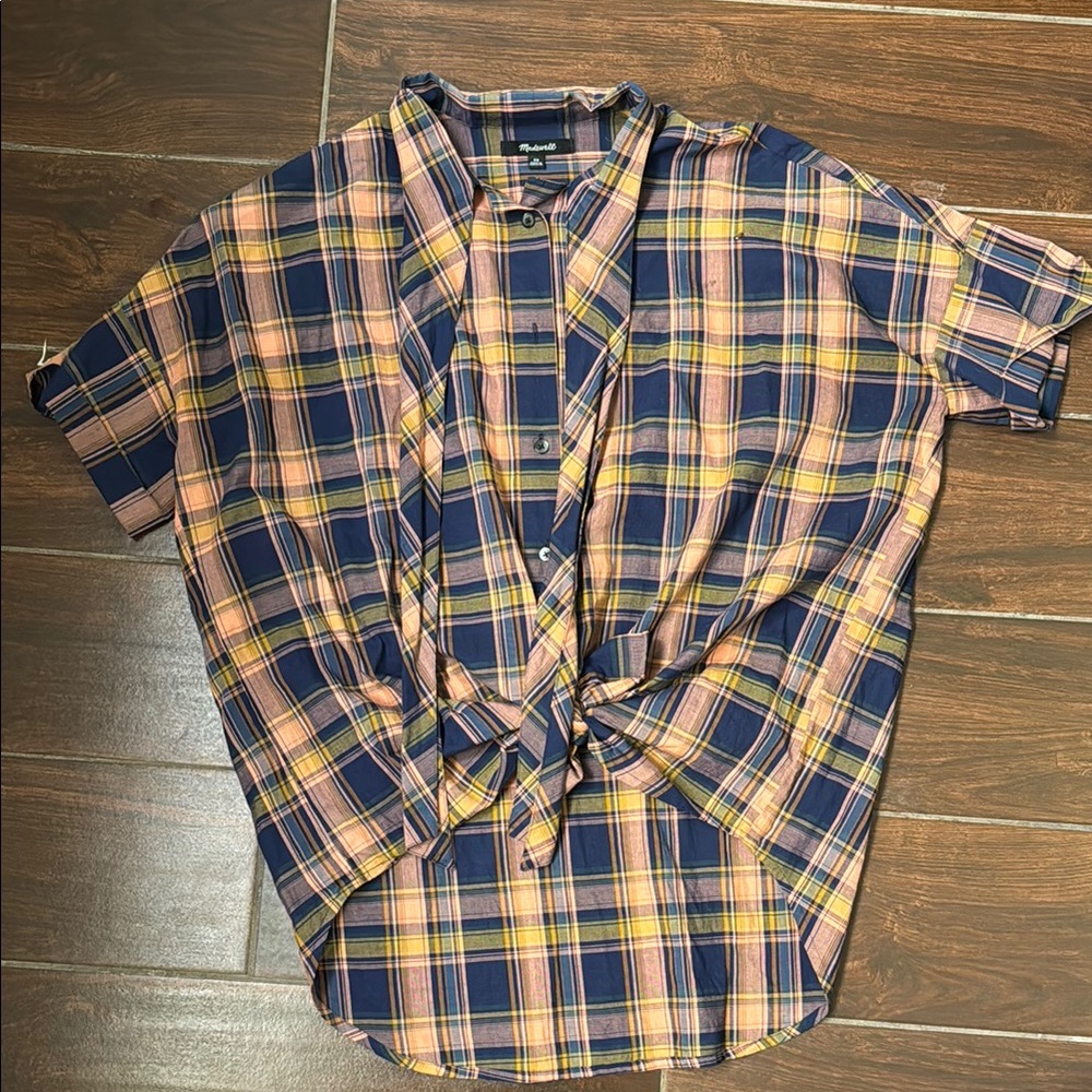 Women's Madewell XS Plaid Button-Up Shirt